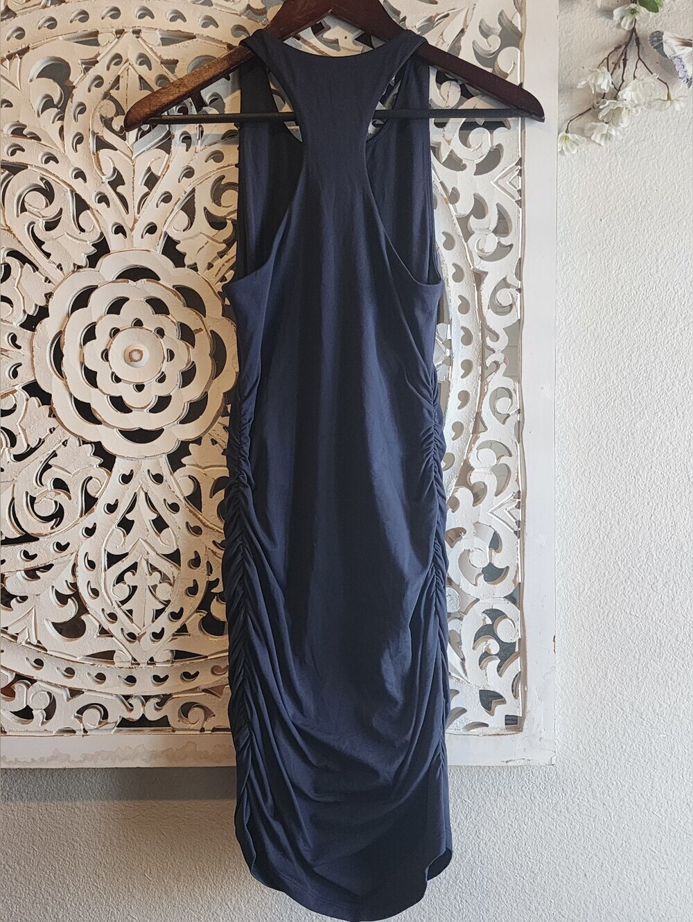 BABATON CONTOUR RUCHED RACEBACK IN BLUE MINI DRESS WOMENS SIZE SMALL - Picture 13 of 16